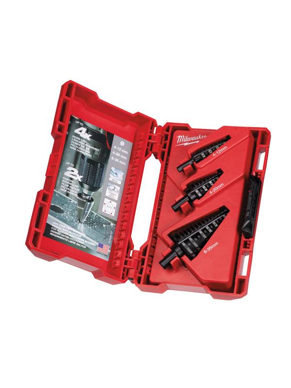 Набор ступенчатых сверл по металлу SHOCKWAVE IMPACT DUTY MILWAUKEE (3шт.)