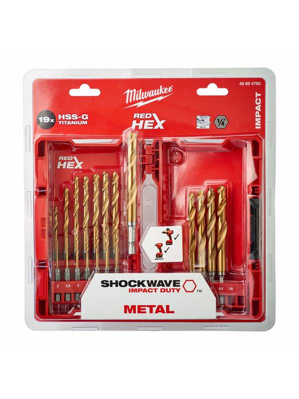Набор сверл по металлу HSS-G Ti MILWAUKEE (19 шт.)