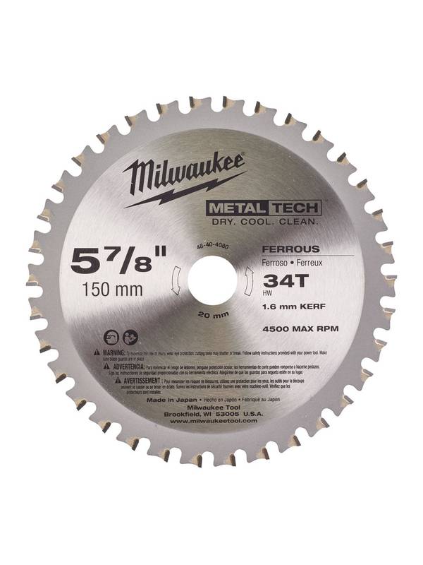 Диск пильный по металлу D 150x20 мм 34Z для циркулярной пилы MILWAUKEE