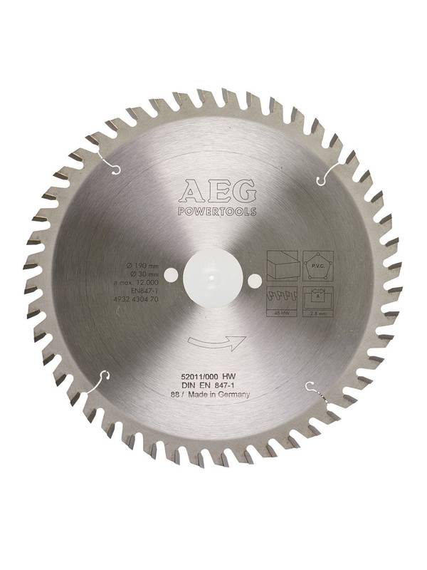 Диск пильный по дереву D 190х30х2,8 мм 48Z для циркулярной пилы AEG 4932430470