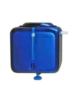 Бак для душа " Альтернатива" 100 л (чёрный) с пластиковым шаровым краном, уровень воды