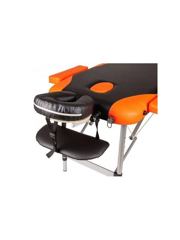 Массажный стол складной Atlas sport 60 см 3-с алюминиевый (черно-оранжевый)