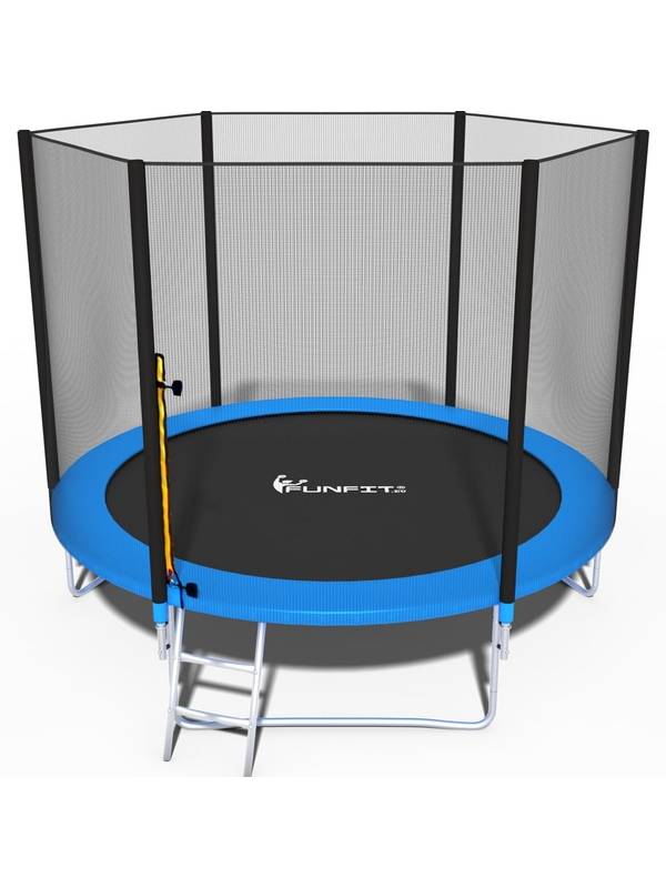 Батут FunFit 252 см (8ft) с внешней защитной сеткой и лестницей
