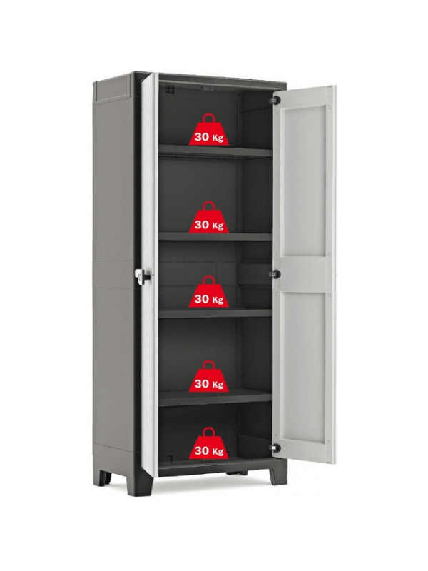 Шкаф пластиковый высокий TITAN Keter, серо-черный