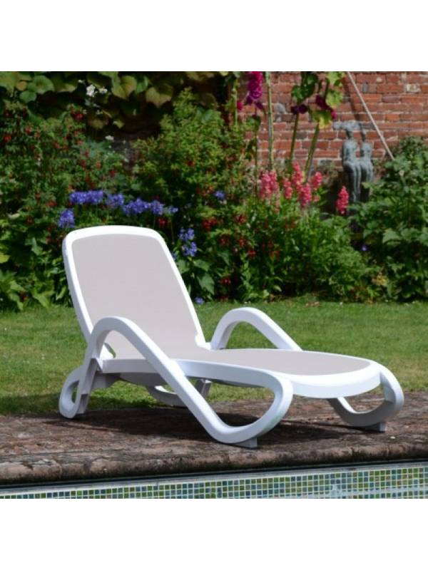 Шезлонг Alfa, белый/капучино