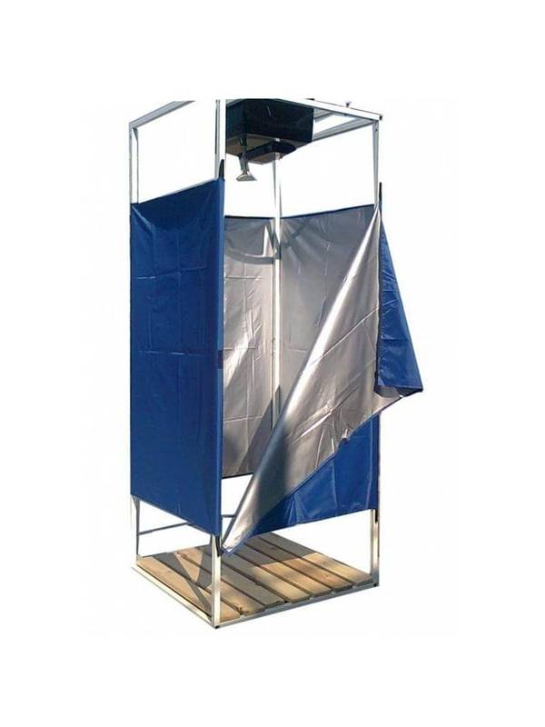 Душ для дачи "Садко" с баком на 100 л и подогревом (кабина 0,8х0,8 м с обтяжкой)