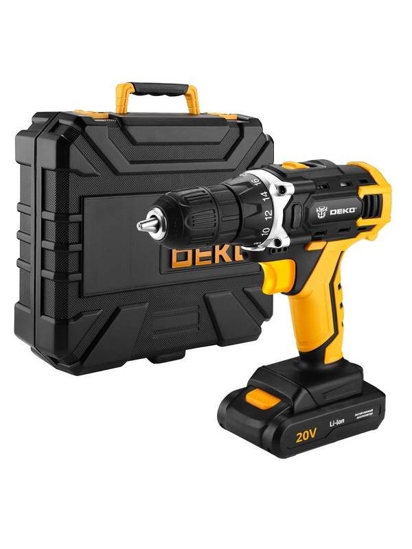 Дрель-шуруповерт аккумуляторная DEKO DKCD20FU-Li SET 104