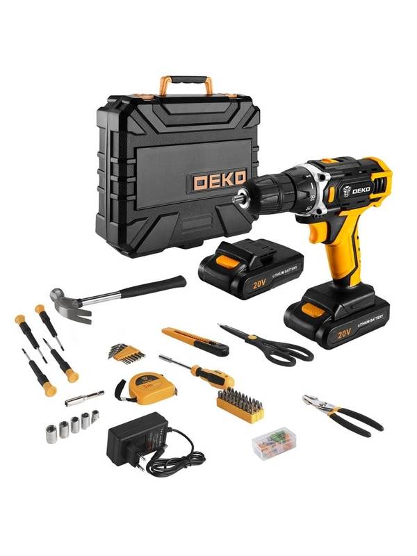 Дрель-шуруповерт аккумуляторная DEKO DKCD20FU-Li SET 104
