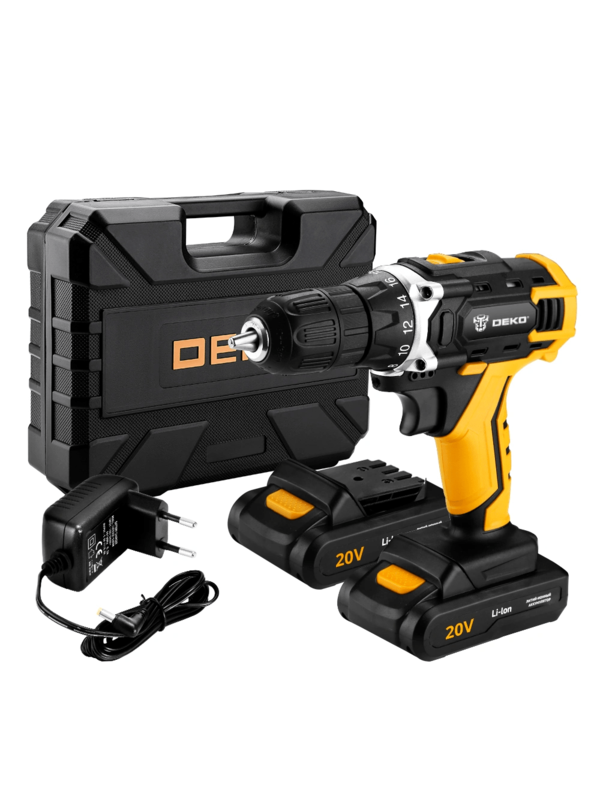 Дрель-шуруповерт аккумуляторная DEKO DKCD20FU-Li SET 3
