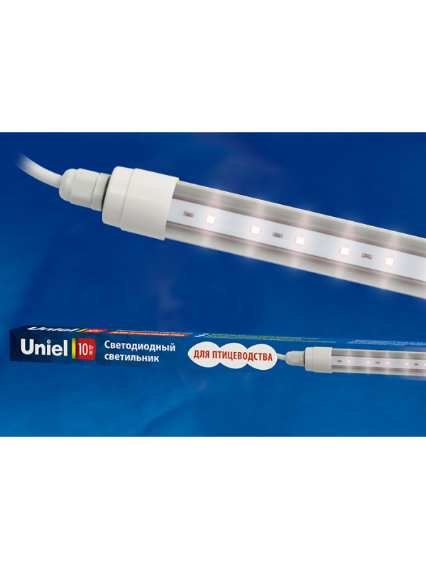 Светильник для птиц светодиодный линейный ULY-P60-10W/SCEP/K IP65 DC24V WHITE 10Вт 24В