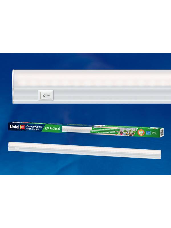 Cветильник для растений светодиодный линейный Uli-p10-18w/spfr white 550мм ip40 white спектр для фотосинтеза
