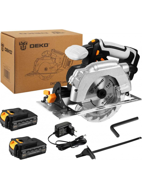 Пила циркулярная аккумуляторная DEKO DKCS20 Laser SET 2