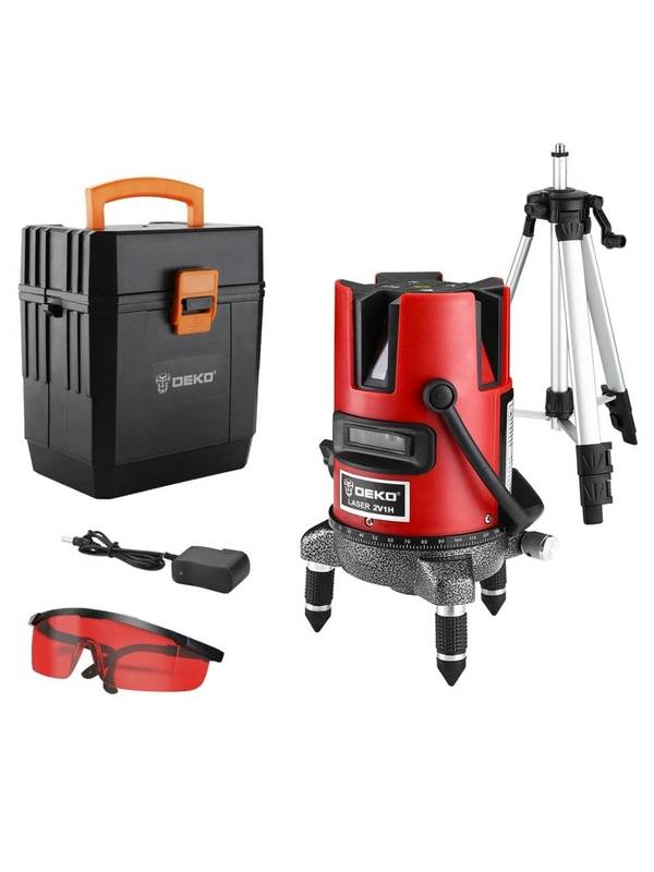 Уровень лазерный самовыравнивающийся DEKO DKLL03RB SET 4