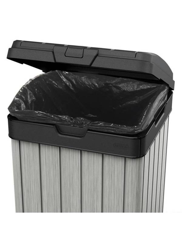 Урна для мусора уличная ROCKFORD BIN 125L, черный/серебр