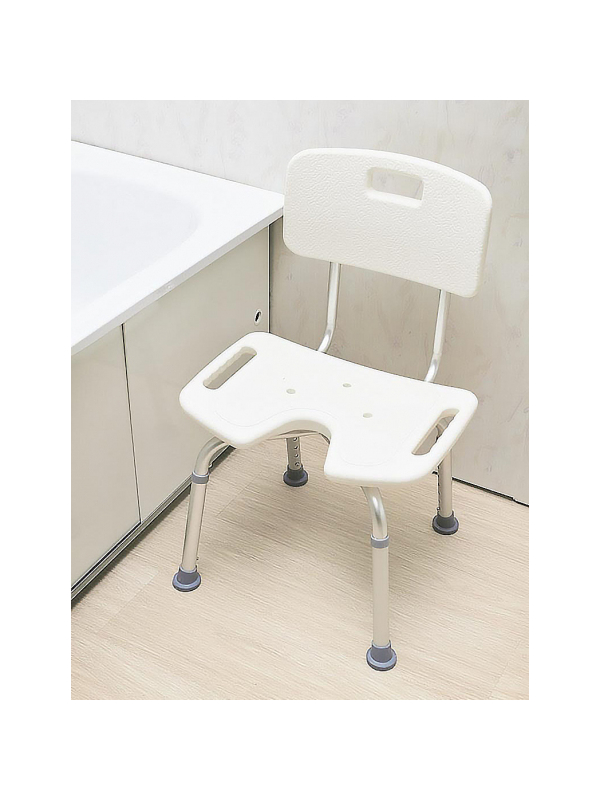 Стул для ванны со спинкой и вырезом Heiler BA302/B