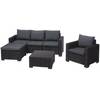 Набор уличной мебели Moorea Set (угловой диван, 2 кресла, столик), графит