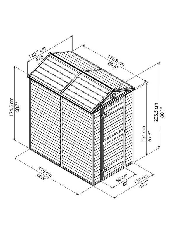 Хоз. блок SKYLIGHT SHED 4*6 (коричневый) 703474/КОР