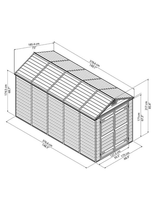Хоз. блок SKYLIGHT SHED 6*12 (серый) 703224/СЕРЫЙ