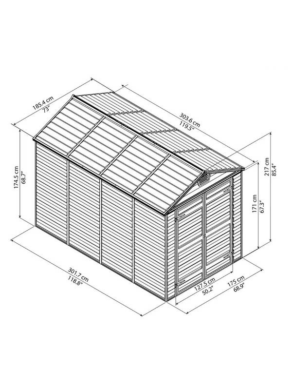 Хоз. блок SKYLIGHT SHED 6*10 (серый) 702920/СЕРЫЙ