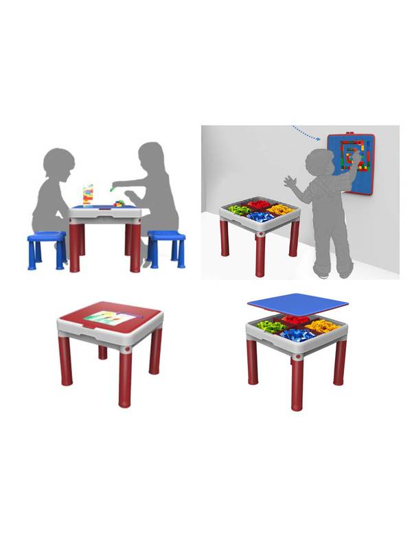 Детский столик, два стула Construction Play Table-красный/синий