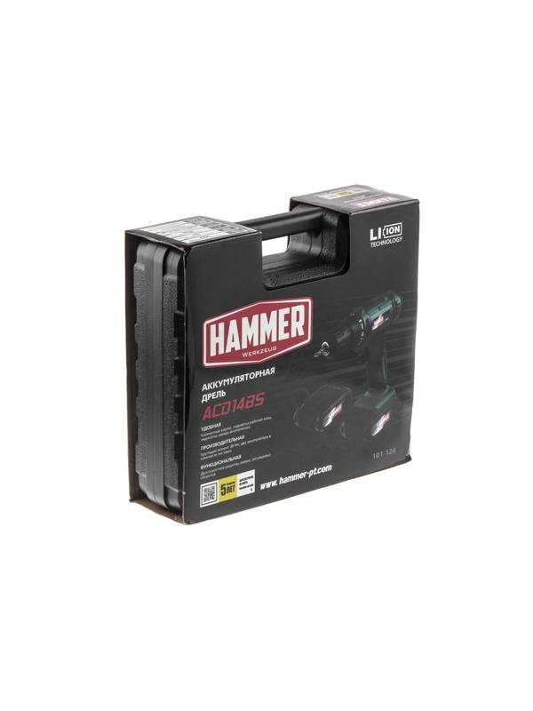 Дрель-шуруповерт аккумуляторная Hammer ACD14BS