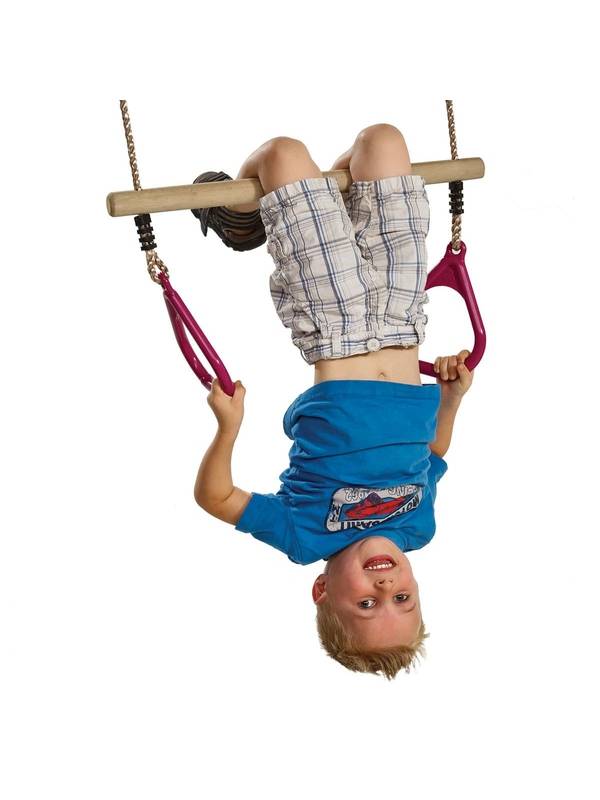 Деревянная трапеция с пластиковыми кольцами KBT (пурпур)