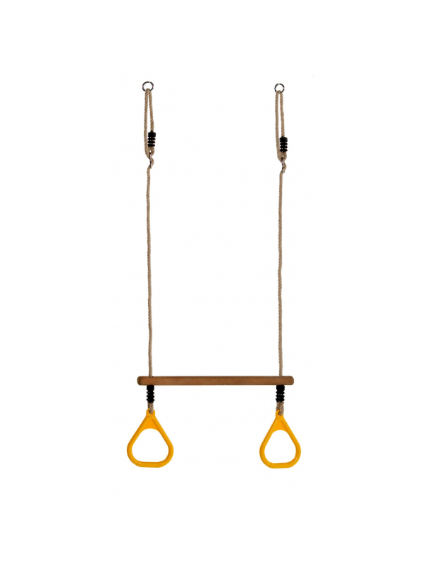 Деревянная трапеция с пластиковыми кольцами KBT (желтый)