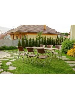 Набор складной садовой мебели CALVIANO (6 стульев, ротанг)