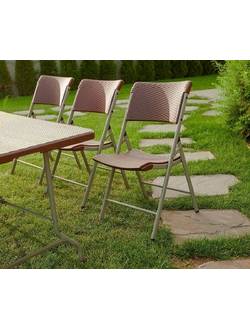 Набор складной садовой мебели CALVIANO (6 стульев, ротанг)