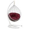Подвесное кресло-кокон SEVILLA VERDE белый кокон+бордовая подушка