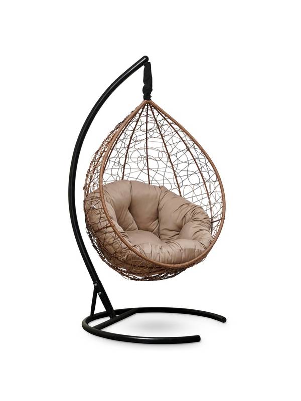Подвесное кресло-кокон SEVILLA VERDE горячий шоколад кокон+бежевая подушка