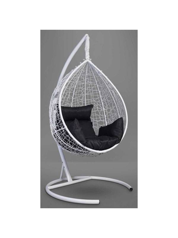 Подвесное кресло-кокон SEVILLA белый кокон+черная подушка