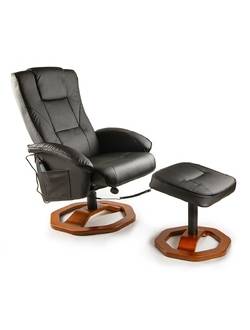 TV-кресло Calviano 92 с пуфом (черное, массаж)