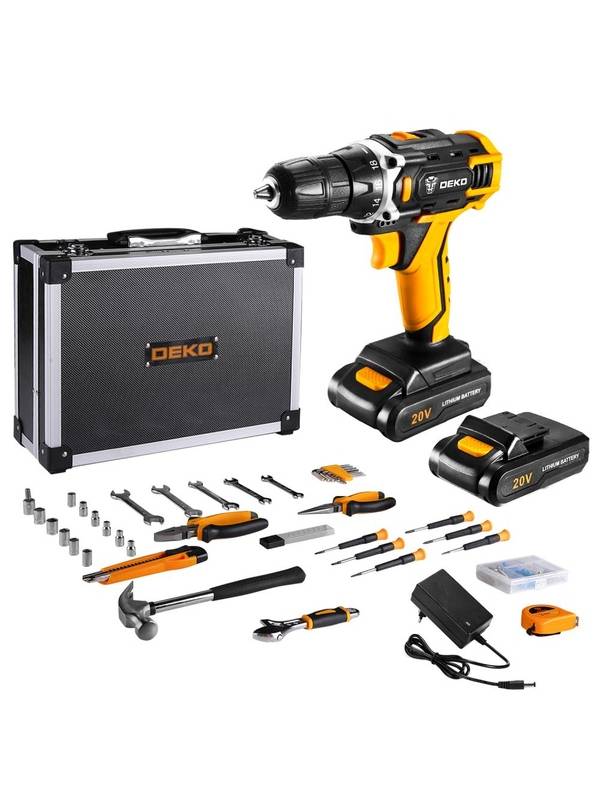 Дрель-шуруповерт аккумуляторная DEKO DKCD20FU-Li Premium SET 131