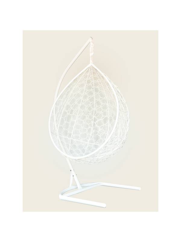 Подвесное кресло-кокон Liverpool белый кокон + красная подушка