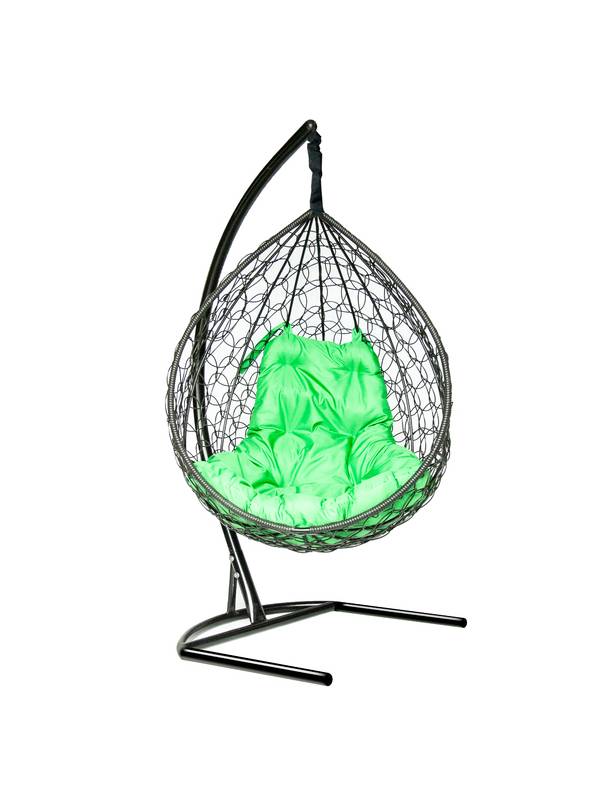 Подвесное кресло-кокон Liverpool черный кокон + зеленая подушка