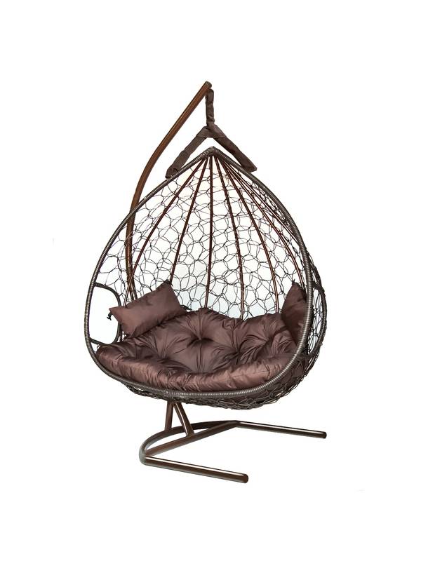 Подвесное кресло-кокон DUBLIN коричневый кокон + шоколад подушка