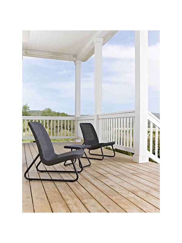 Набор уличной мебели (2 кресла, столик) Rio Patio set, графит