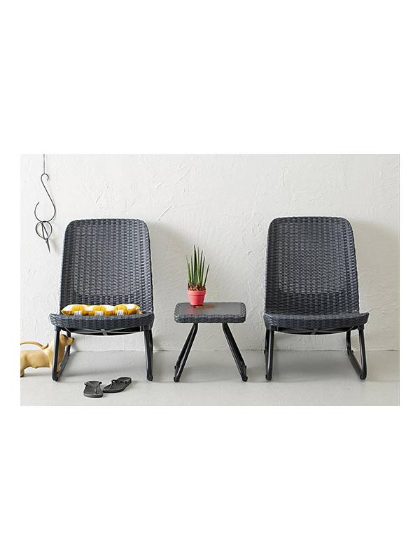 Набор уличной мебели (2 кресла, столик) Rio Patio set, графит