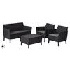 Набор уличной мебели (диван, 2 кресла, столик) Salemo 2-sofa set, графит