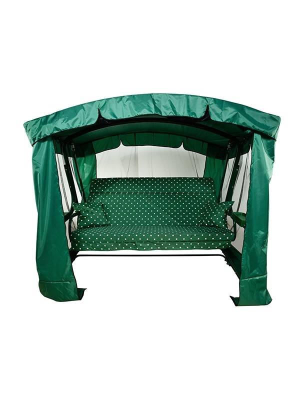 Тент с противомоскитной сеткой для садовых качелей Ранго (зеленый, 2200х1450 мм)