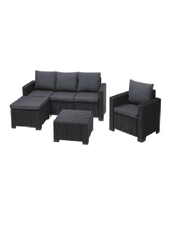 Набор уличной мебели Moorea Set (угловой диван, 2 кресла, столик), графит
