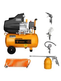 Компрессор масляный коаксиальный DEKO DKAC24 ( + 5 предметов)