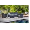 Набор уличной мебели (трехместная скамья,стол, два кресла) Elodie 5 seater Set, графит
