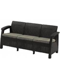 Скамья трехместная CORFU II MAX LOVE SEAT, графит