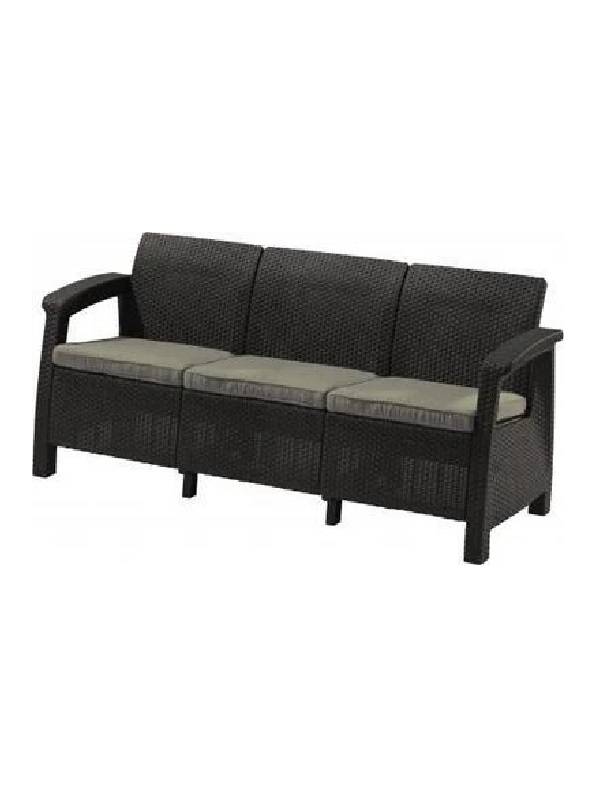 Скамья трехместная CORFU II MAX LOVE SEAT, графит