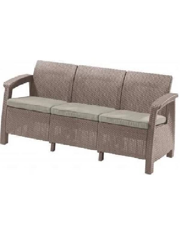Скамья трехместная CORFU II MAX LOVE SEAT, капучино